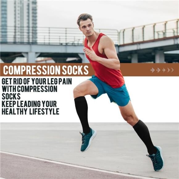 Copper Compression Socks Men Women Circulation 4 Pairs-Best Support for Nurses - Picture 3 of 6
